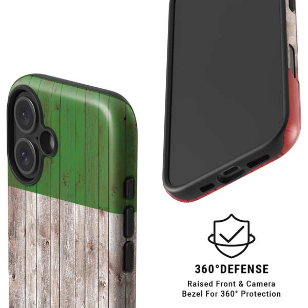 Italian Flag Dark Wood iPhone 17 Magsafe Impact Case