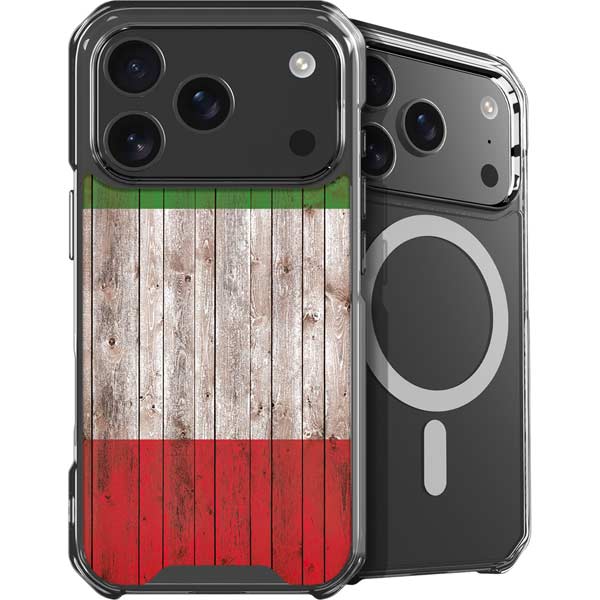 Italian Flag Dark Wood iPhone 17 Pro Max MagSafe Case