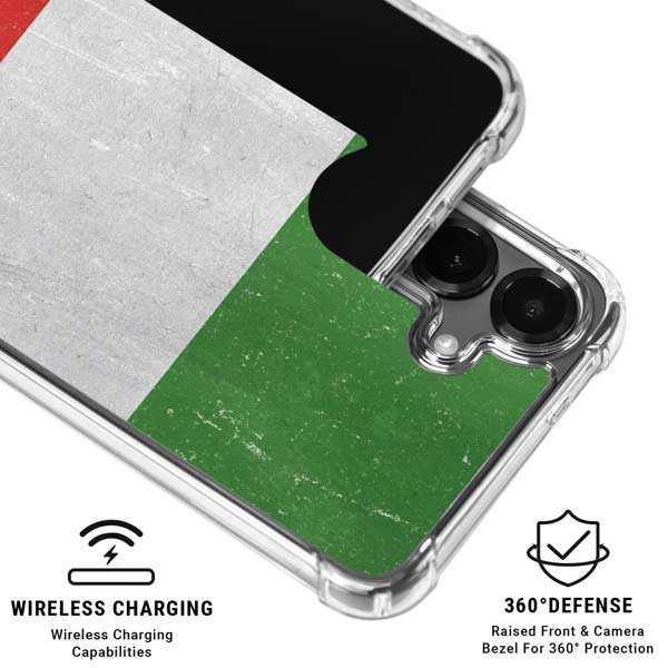 Italy Flag Distressed Galaxy S26 Clear Case