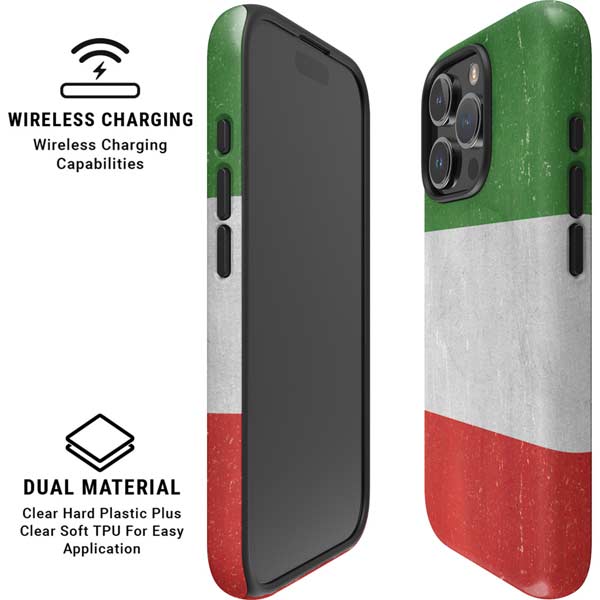 Italy Flag Distressed iPhone 16 Pro Max Magsafe Impact Case
