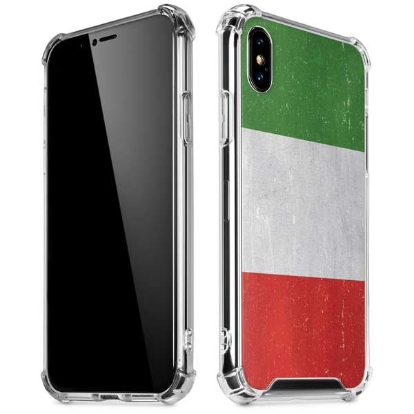 Italy Flag Distressed iPhone X/XS Clear Case