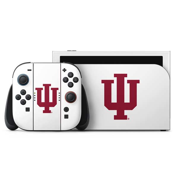 Indiana University IU Logo White Nintendo Switch 2 (2025) with Joy-Con Skin