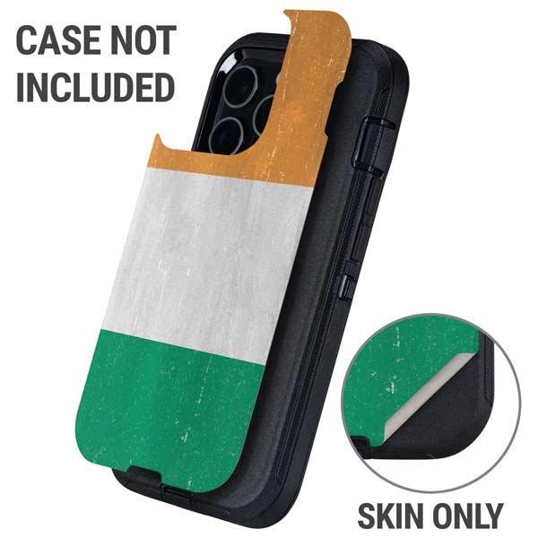 Ivory Coast Flag Distressed Otterbox Defender iPhone Skin