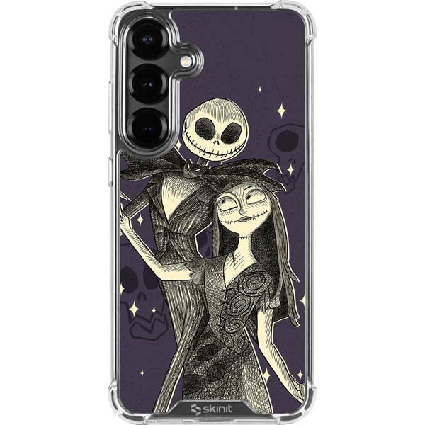 Disney The Nightmare Before Christmas Jack and Sally Art Galaxy S26 Plus Clear Case