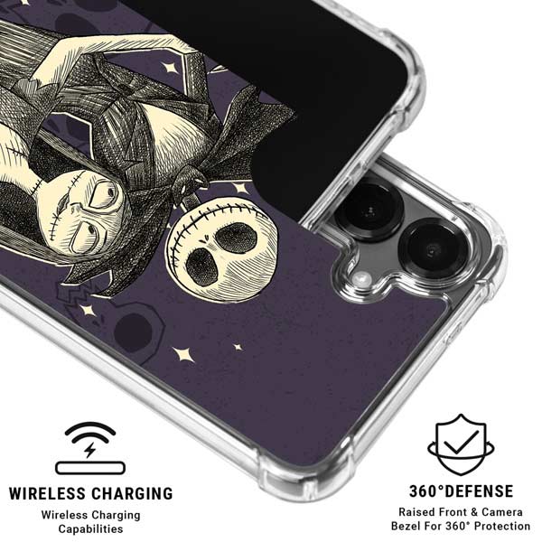 Disney The Nightmare Before Christmas Jack and Sally Art Galaxy S26 Plus Clear Case