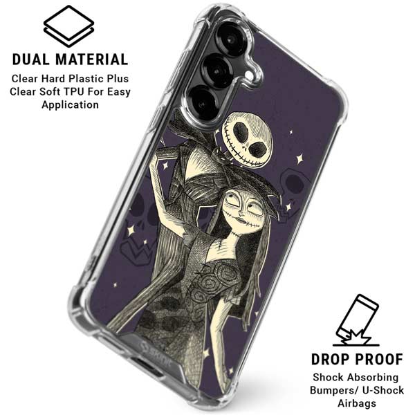 Disney The Nightmare Before Christmas Jack and Sally Art Galaxy S26 Plus Clear Case