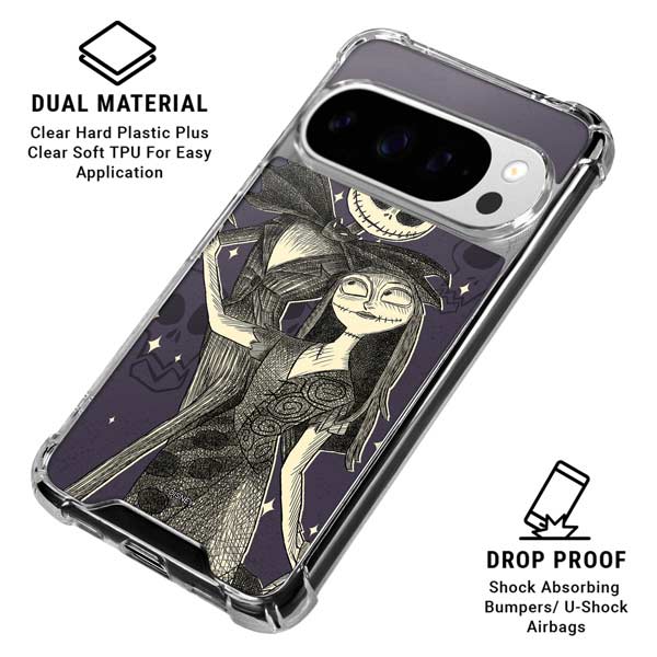 Disney The Nightmare Before Christmas Jack and Sally Art Google Pixel 10 Pro XL Clear Case