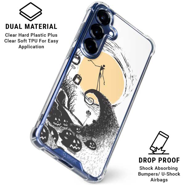 Disney The Nightmare Before Christmas Jack on Spiral Hill Art Galaxy S25 Plus Clear Case
