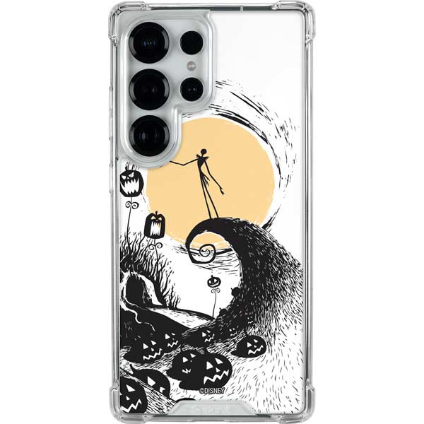 Disney The Nightmare Before Christmas Jack on Spiral Hill Art Galaxy S25 Ultra Clear Case