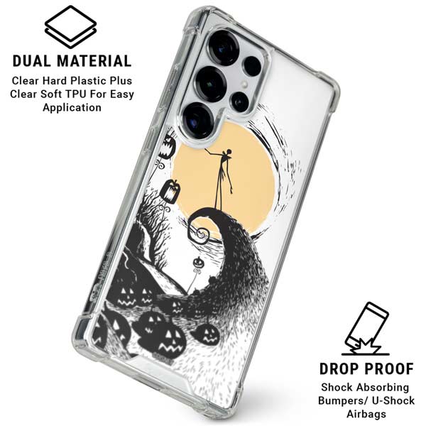 Disney The Nightmare Before Christmas Jack on Spiral Hill Art Galaxy S25 Ultra Clear Case