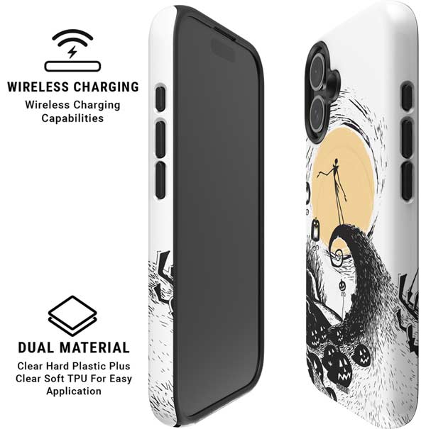 Disney The Nightmare Before Christmas Jack on Spiral Hill Art iPhone 16 Magsafe Impact Case