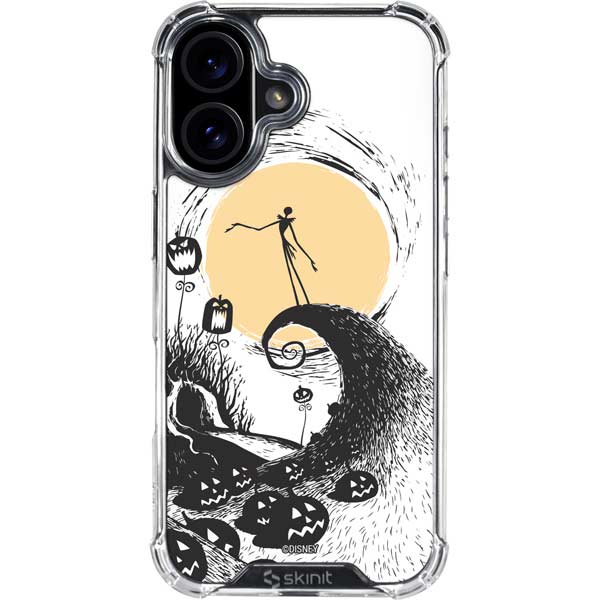 Disney The Nightmare Before Christmas Jack on Spiral Hill Art iPhone 16 Plus Clear Case
