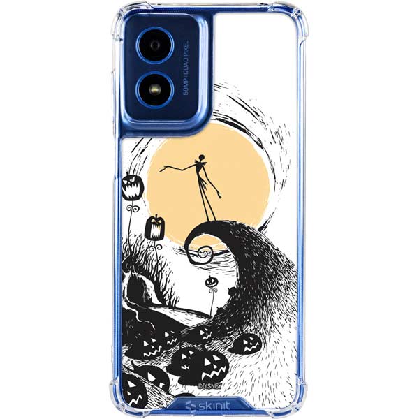 jack skellington phone case Disney The Nightmare Before Christmas Jack on Spiral Hill Art Moto G 5G  Clear Case