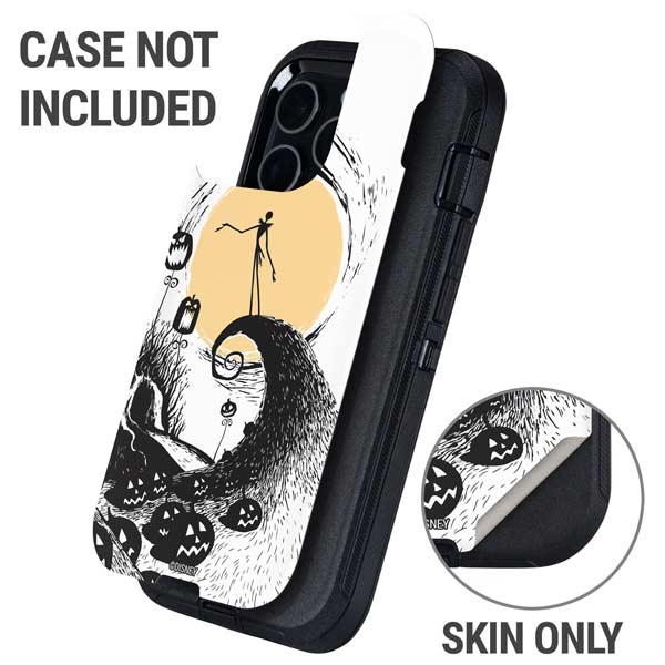 Disney The Nightmare Before Christmas Jack on Spiral Hill Art Otterbox Defender iPhone Skin