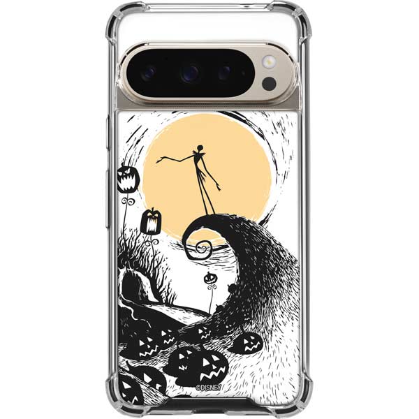 Disney The Nightmare Before Christmas Jack on Spiral Hill Art Pixel 9 Pro XL Clear Case