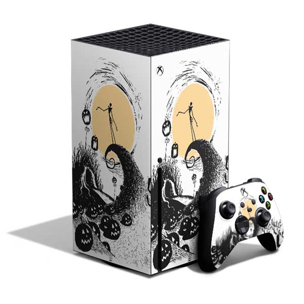 Disney The Nightmare Before Christmas Jack on Spiral Hill Art Xbox Series X Bundle Skin
