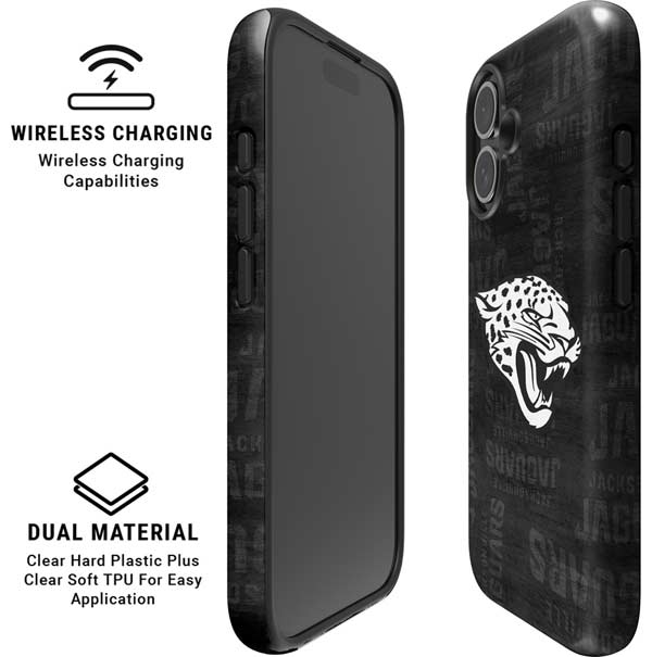 NFL Jacksonville Jaguars Black & White iPhone 16 Plus Magsafe Impact Case