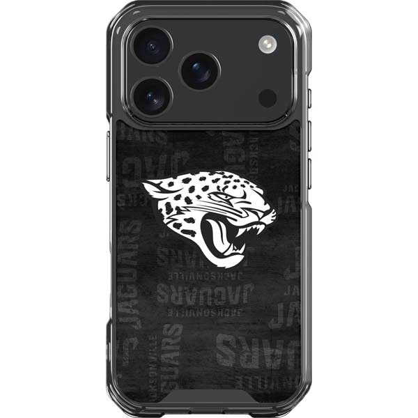 NFL Jacksonville Jaguars Black & White iPhone 17 Pro Clear Case