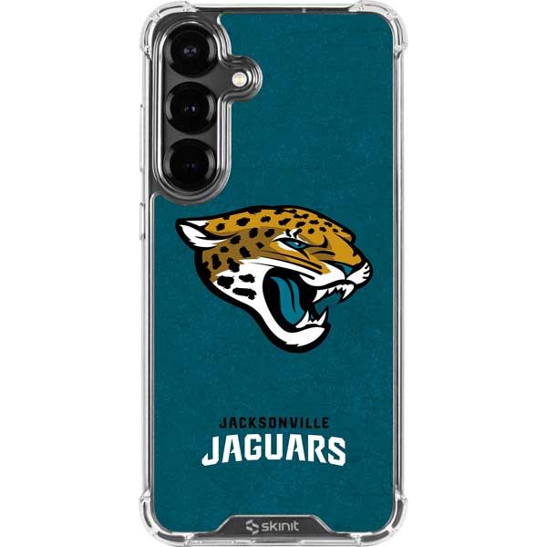 NFL Jacksonville Jaguars Teal Distressed Galaxy S26 Clear Case