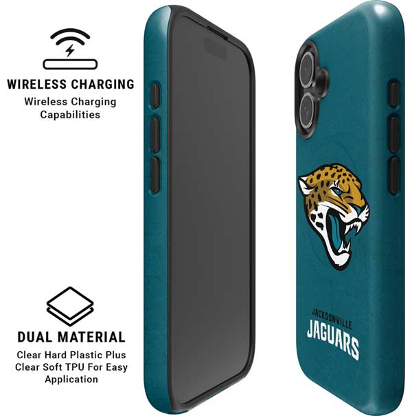 NFL Jacksonville Jaguars Teal Distressed iPhone 16 Magsafe Impact Case