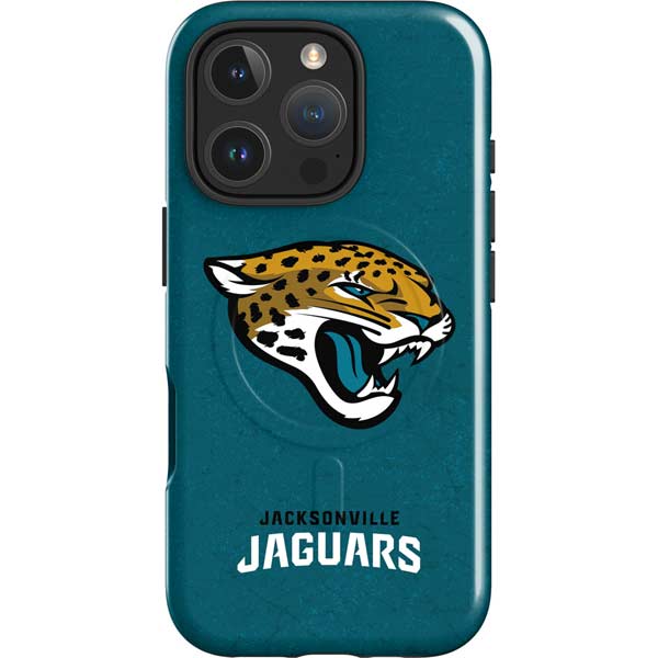 NFL Jacksonville Jaguars Teal Distressed iPhone 16 Pro Max Magsafe Impact Case