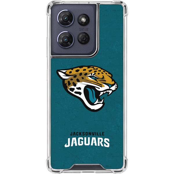 NFL Jacksonville Jaguars Teal Distressed Moto G 5G (2025) Clear Case