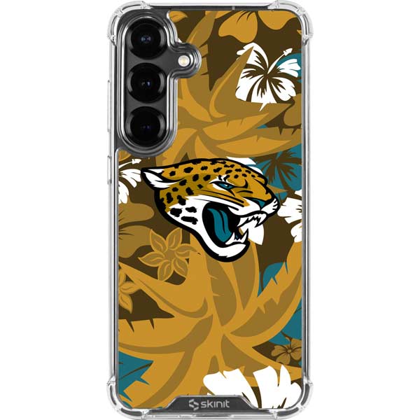 NFL Jacksonville Jaguars Tropical Print Galaxy S26 Plus Clear Case