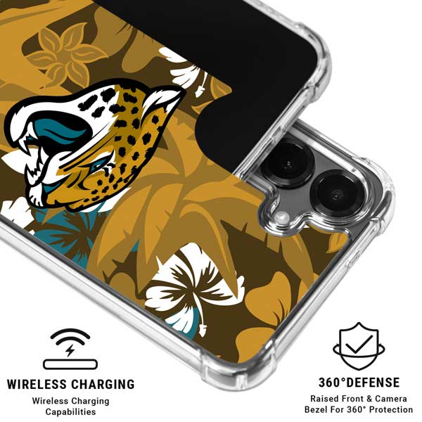 NFL Jacksonville Jaguars Tropical Print Galaxy S26 Plus Clear Case
