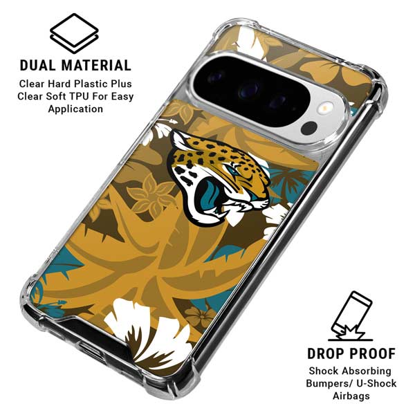 NFL Jacksonville Jaguars Tropical Print Google Pixel 10 Pro Clear Case