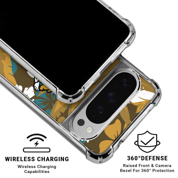 NFL Jacksonville Jaguars Tropical Print Google Pixel 10 Pro Clear Case