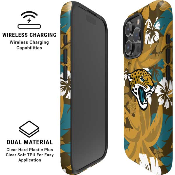 NFL Jacksonville Jaguars Tropical Print iPhone 16 Pro Max Magsafe Impact Case