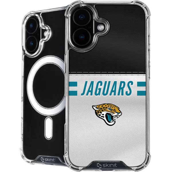 NFL Jacksonville Jaguars White Striped iPhone 17 MagSafe Case