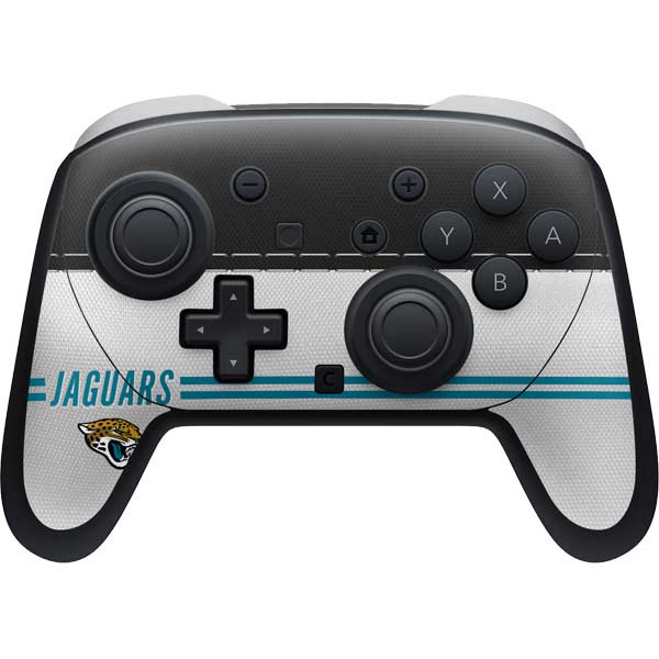 NFL Jacksonville Jaguars White Striped Nintendo Switch 2 (2025) Pro Controller Skin