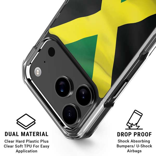 Jamaica Flag iPhone 17 Pro Clear Case