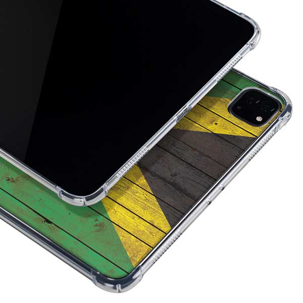Jamaican Flag Dark Wood iPad Pro 11in (2024) Clear Case