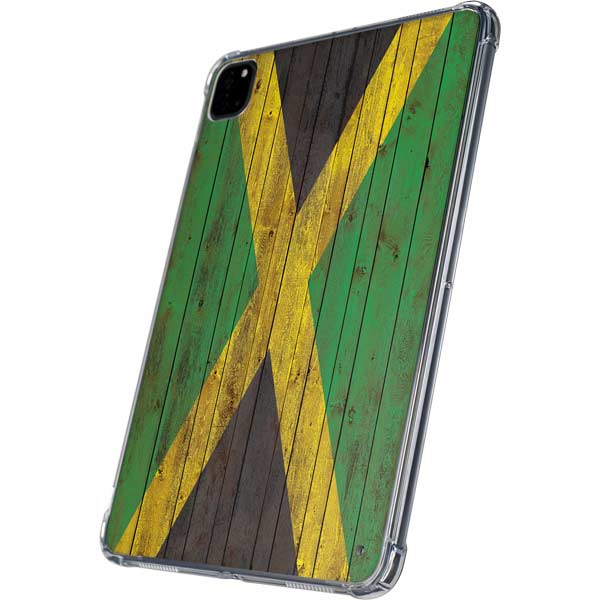 Jamaican Flag Dark Wood iPad Pro 11in (2024) Clear Case