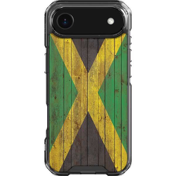 Jamaican Flag Dark Wood iPhone 17 Air Clear Case