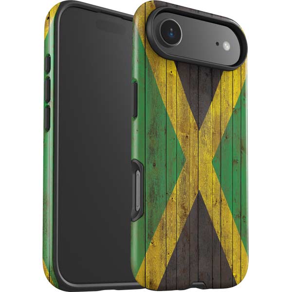 Jamaican Flag Dark Wood iPhone 17 Air Impact Case