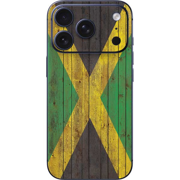 Jamaican Flag Dark Wood iPhone 17 Pro Max Skin