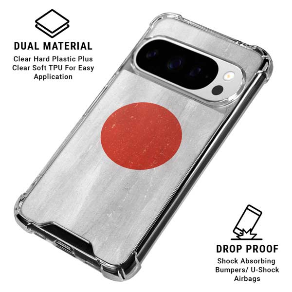 Japanese Flag Distressed Google Pixel 10 Pro Clear Case