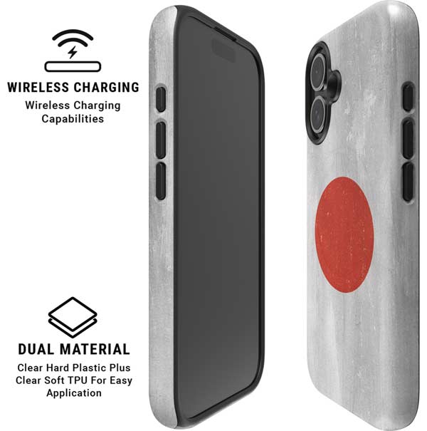 Japanese Flag Distressed iPhone 16 Plus Magsafe Impact Case