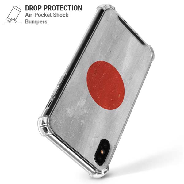 Japanese Flag Distressed iPhone X/XS Clear Case