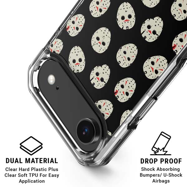 Warner Bros Friday the 13th Jason Voorhees Pattern iPhone 17 Air Clear Case