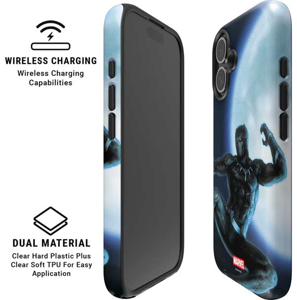Marvel Black Panther Jumping Through Air iPhone 16 Magsafe Impact Case