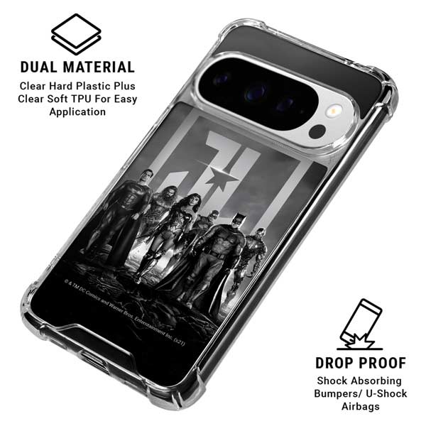 The Justice League (2017) Justice League Black and White Google Pixel 10 Pro Clear Case