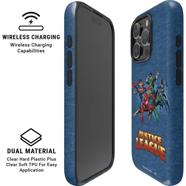 Justice League Action Pose Charcaters iPhone 16 Pro Max Magsafe Impact Case