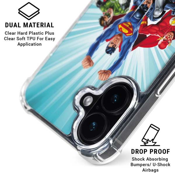 Justice League Team Power Up iPhone 17 Clear Case