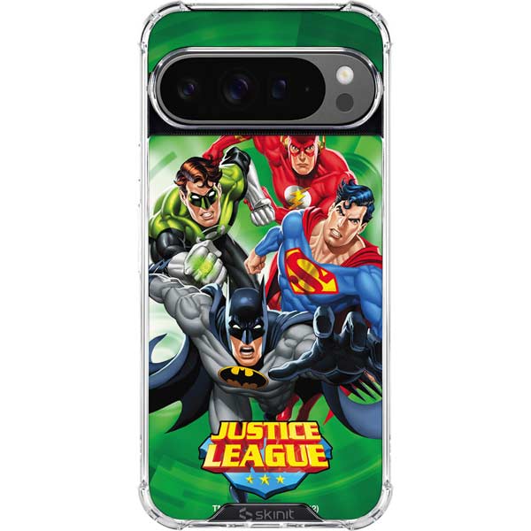 Justice League Team Power Up Green Google Pixel 10 Pro XL Clear Case