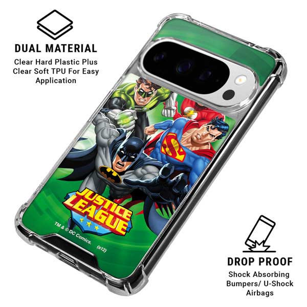 Justice League Team Power Up Green Google Pixel 10 Pro XL Clear Case