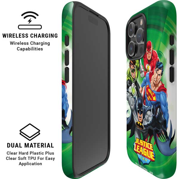 Justice League Team Power Up Green iPhone 16 Pro Magsafe Impact Case
